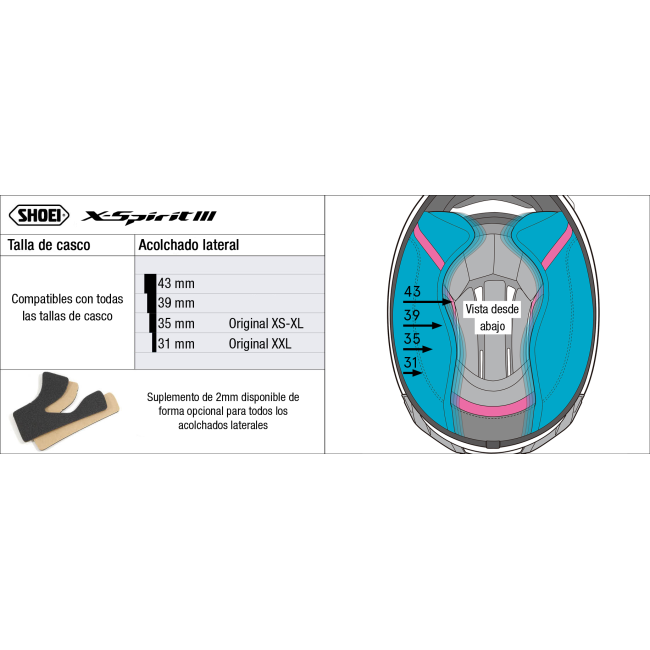 Recambio Shoei Acolchado Lateral Tipo I