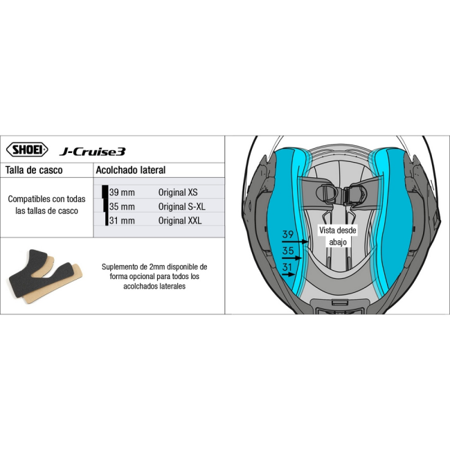 Recambio Shoei Acolchado Lateral Tipo S